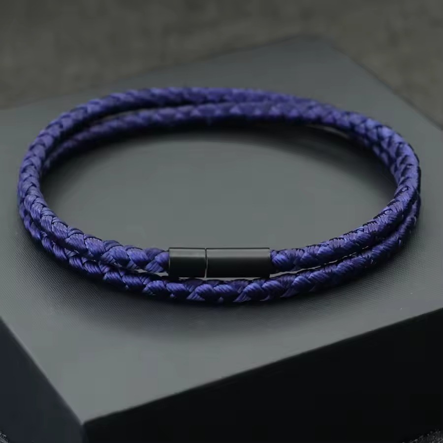 Men Minimalist 4mm Rope Bracelet Handmade Braided Ethnic String Gift Multi Color
