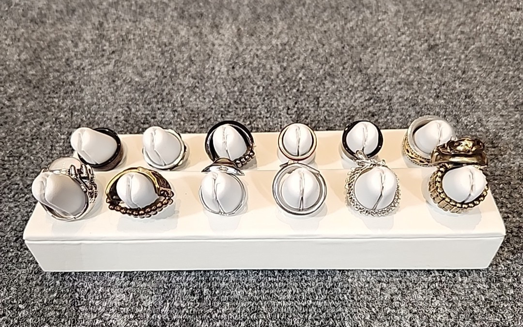 Jewelry 12 Rings Gothic Theme Adjusts Sized Stretch Lot #188 See Description