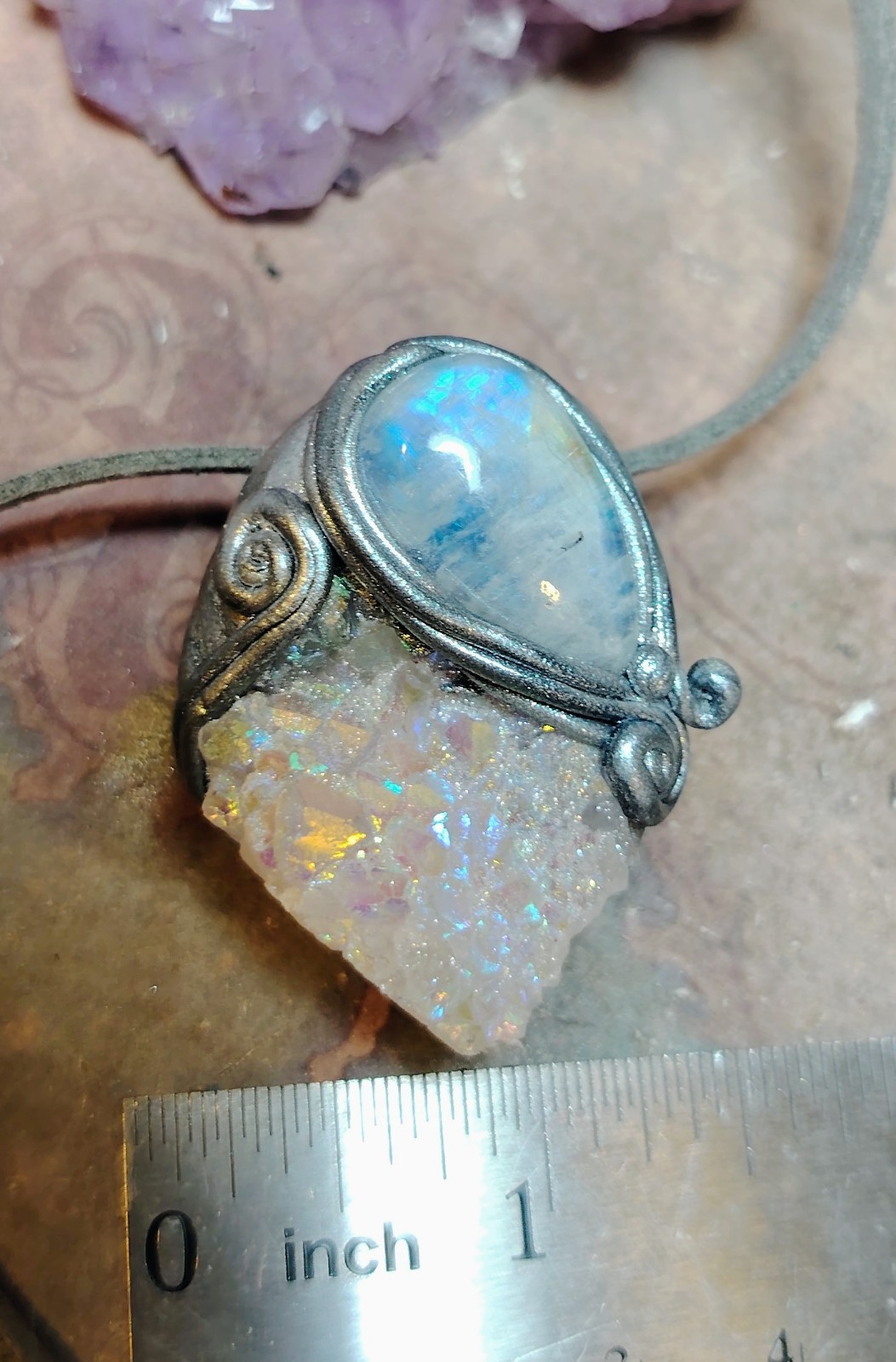 Pleiades Starseed Origins Necklace Angel Aura Quartz Moonstone Pleiadean Jewelry