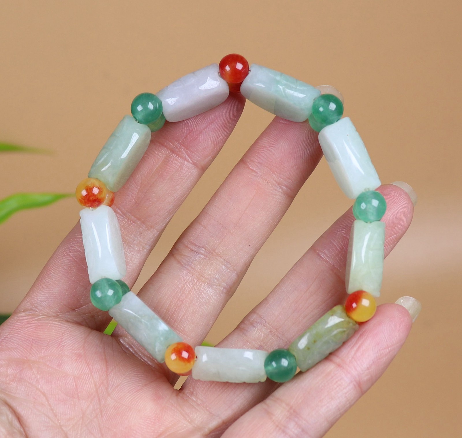 Certified Green Multicolor Natural jadeite 16*14*6 mm Tortoise shell Bangle 2863