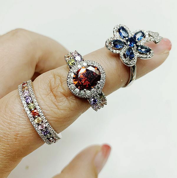 Luxurious Rings Wholesale Mixed Lots 5-100pc Big Gemstones Crystal Jewelry Ring