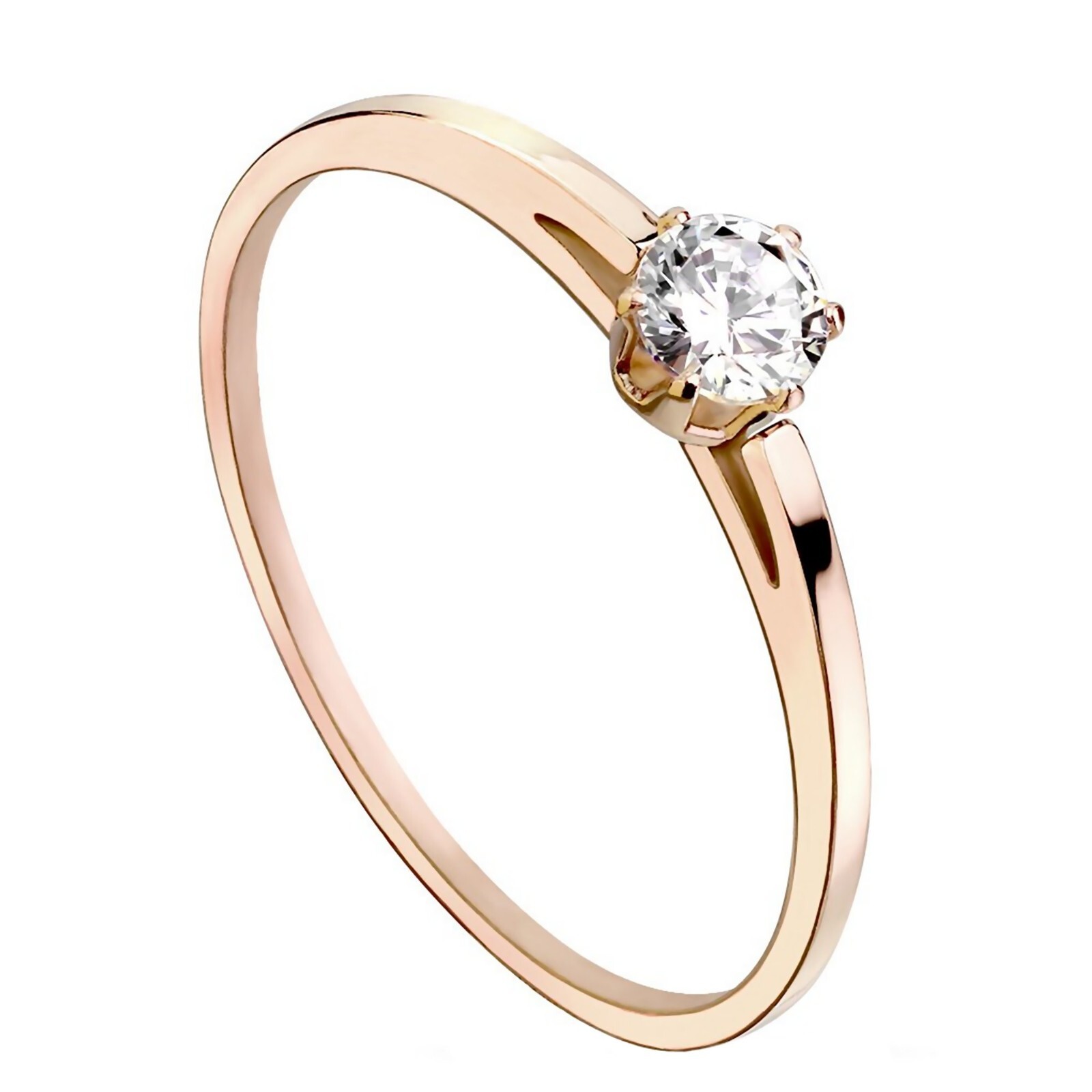 Minimalist Solitaire Ring Rose Gold PVD Plate Surgical Stainless Steel Promise