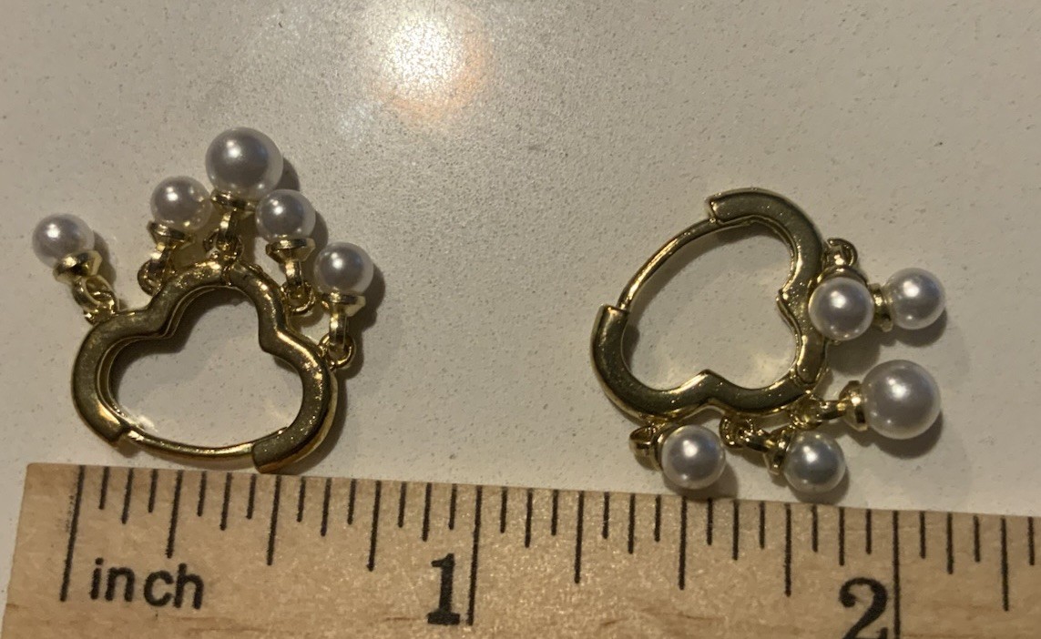 Anthropologie Hoop Earrings Cloud Pearl Tassel Gold Huggie Drop Dainty Boho