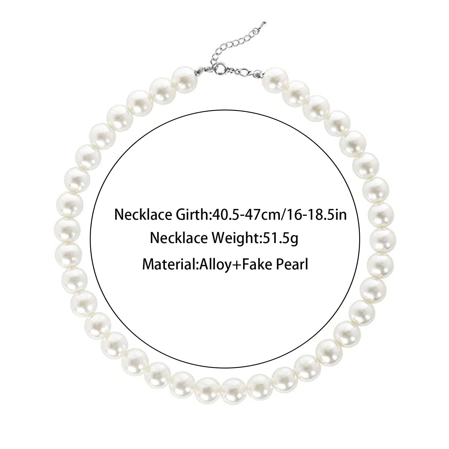 Boho Round Pearl Choker Necklace – Stackable Adjustable Statement Bride Choke…