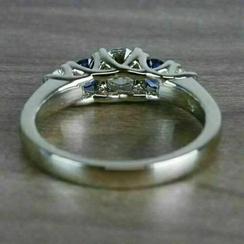 2Ct Round Cut Simulated Diamond Engagement Ring 14k White Gold Plated