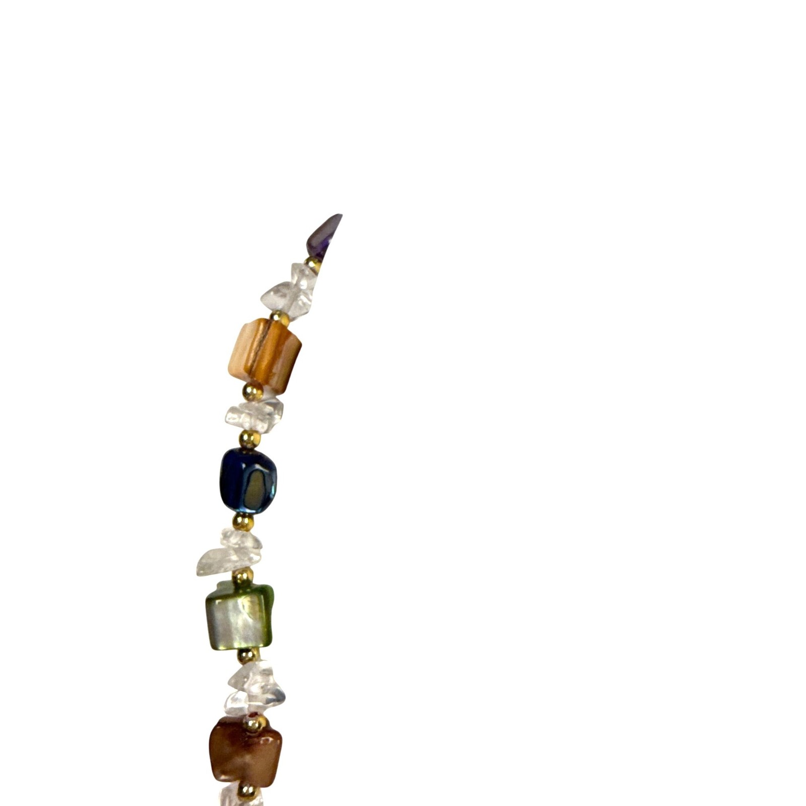 Multicolor Stone Beaded Necklace Barrel Clasp Gemstone Jewelry Bohemian