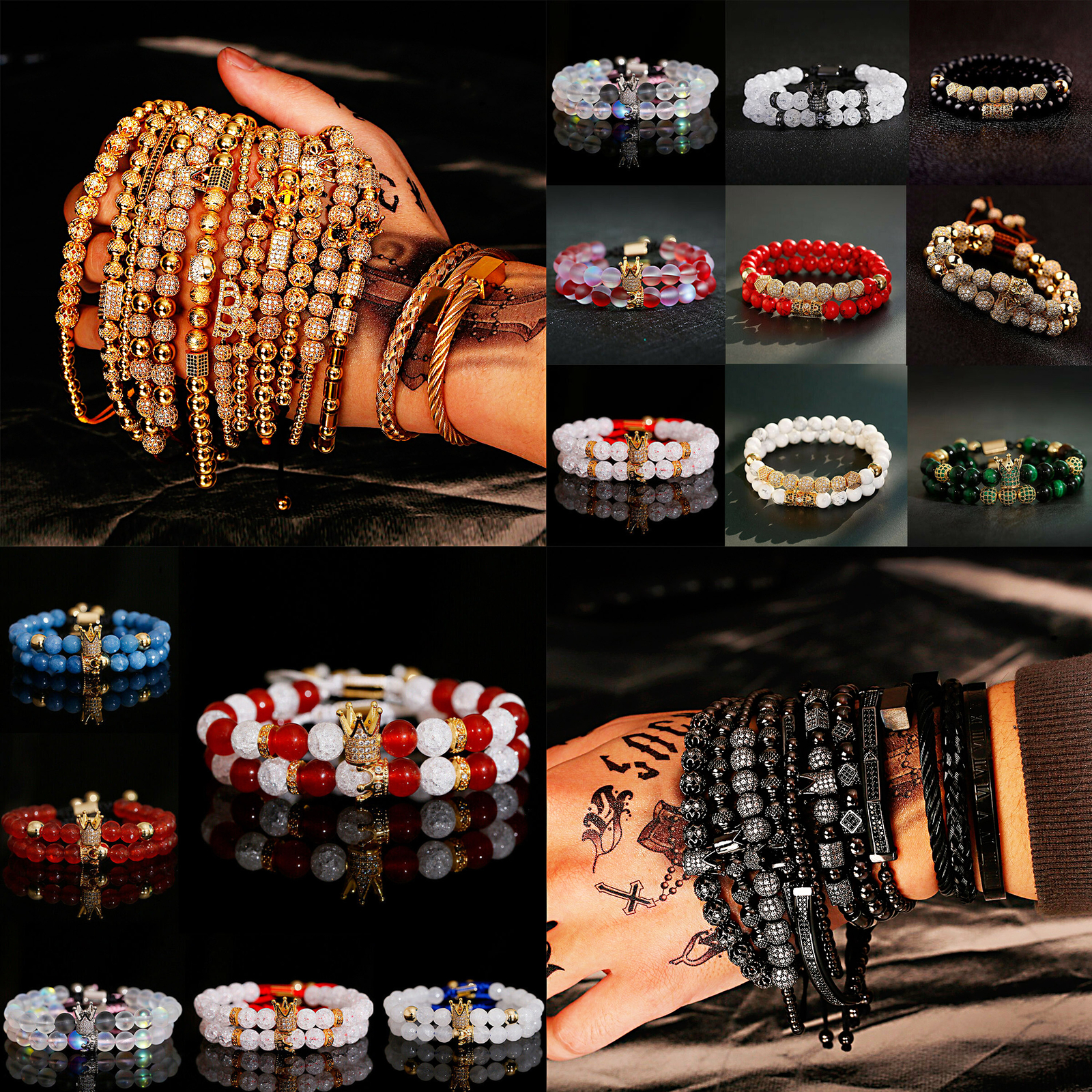 30Pcs A Lot Luxury Gold Copper Bracelets Stackable Braided Bangle Wholesale Gift