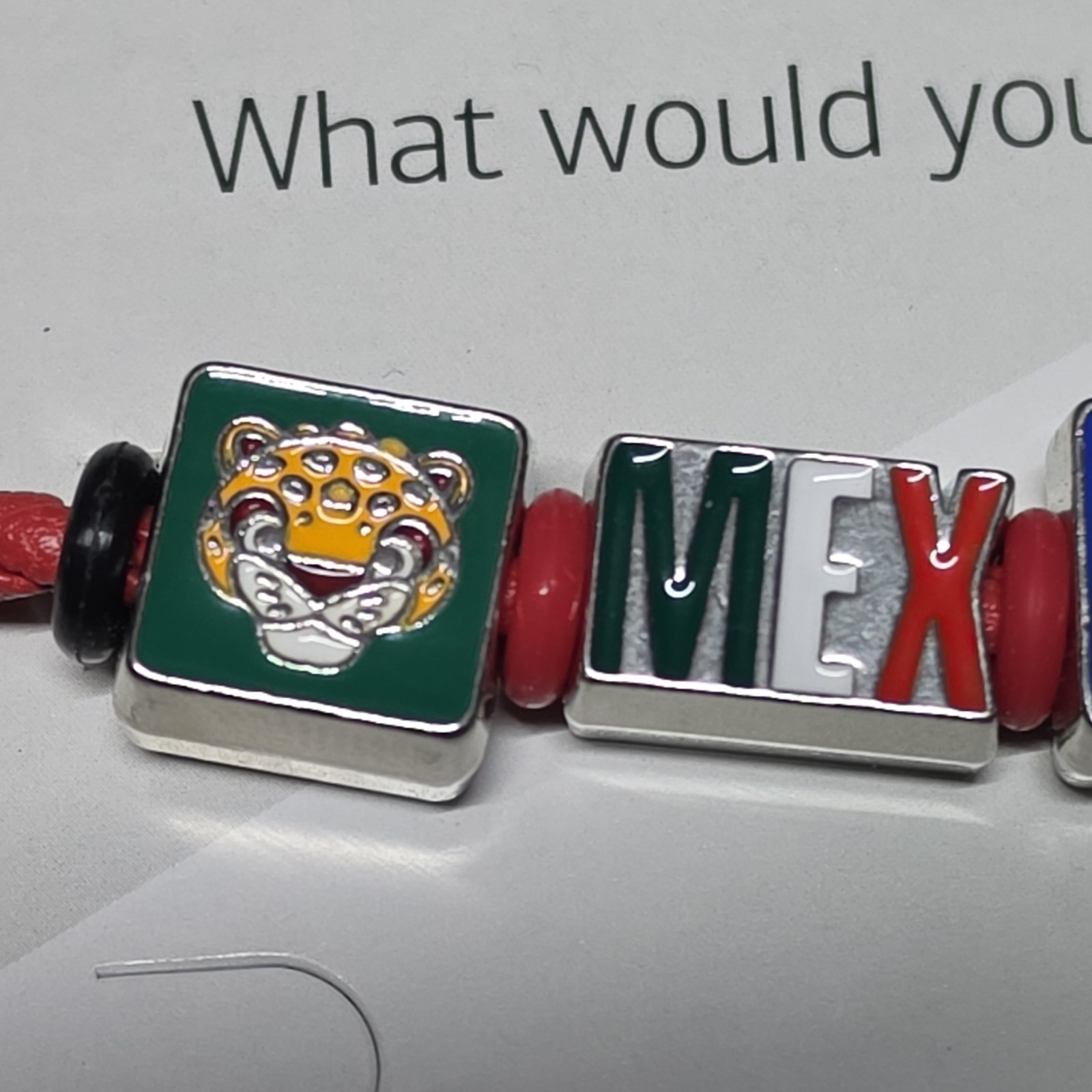 Bank of America FIFA World Cup 26 Mexico USA Canada Beaded Charm Cord Bracelet