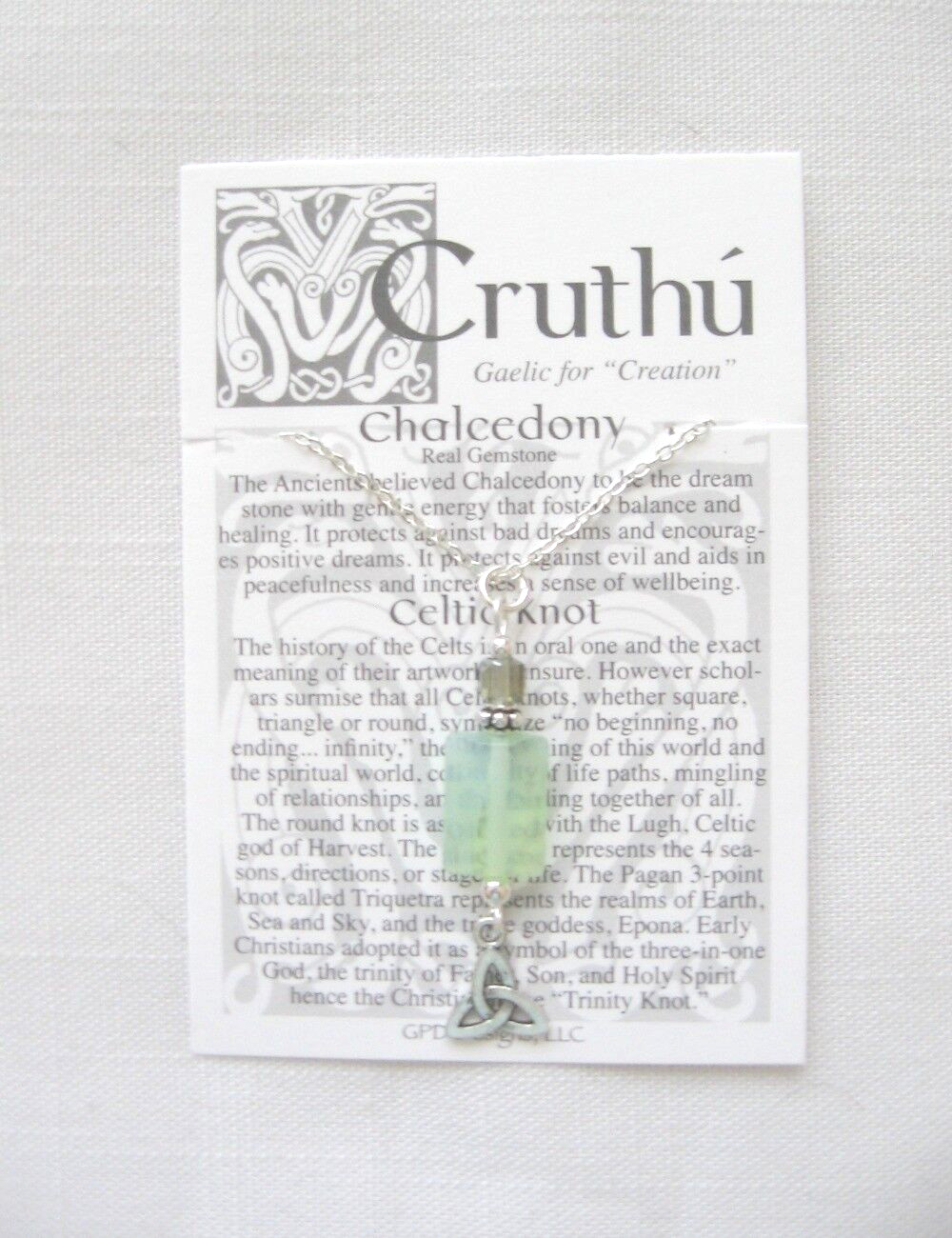 Cruthu – Irish Celtic Gaelic Jewelry – Pendant – Chalcedony – #535