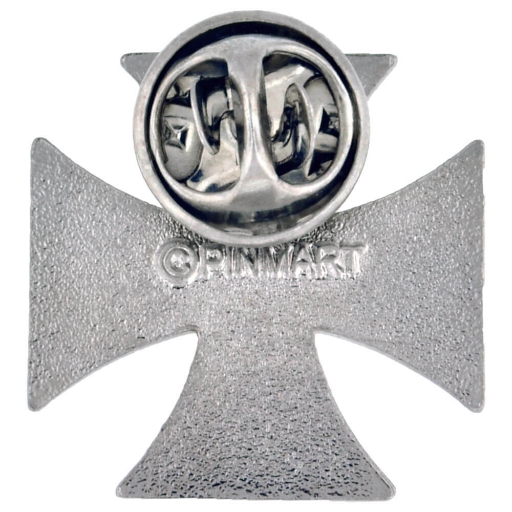 PinMart’s Black Iron Cross Biker Enamel Lapel Pin