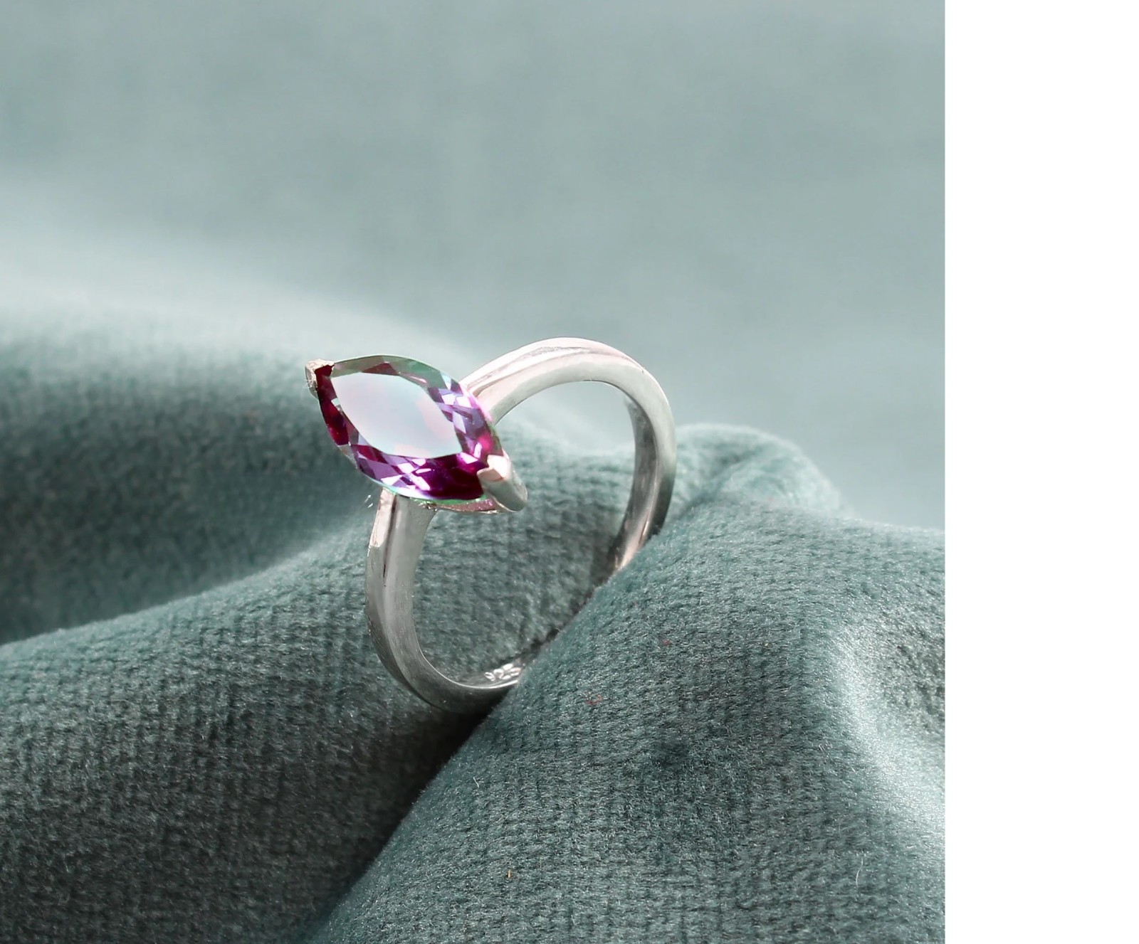 Certified 5 Ct Natural Alexandrite Marquise Gemstone Ring – Crafted 925 Silver