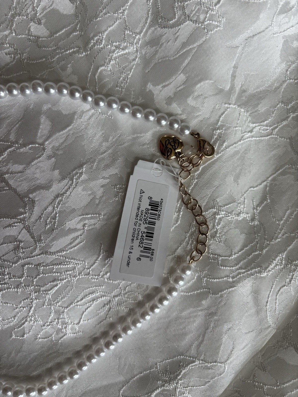 Betsey Johnson Charm Necklace Enamel/Crystal 15-18in Adj
