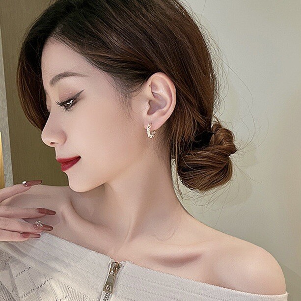 18K Gold Plated White Pearl Hoop Earrings for Women Jewelry Gifts,Pearl Earrings