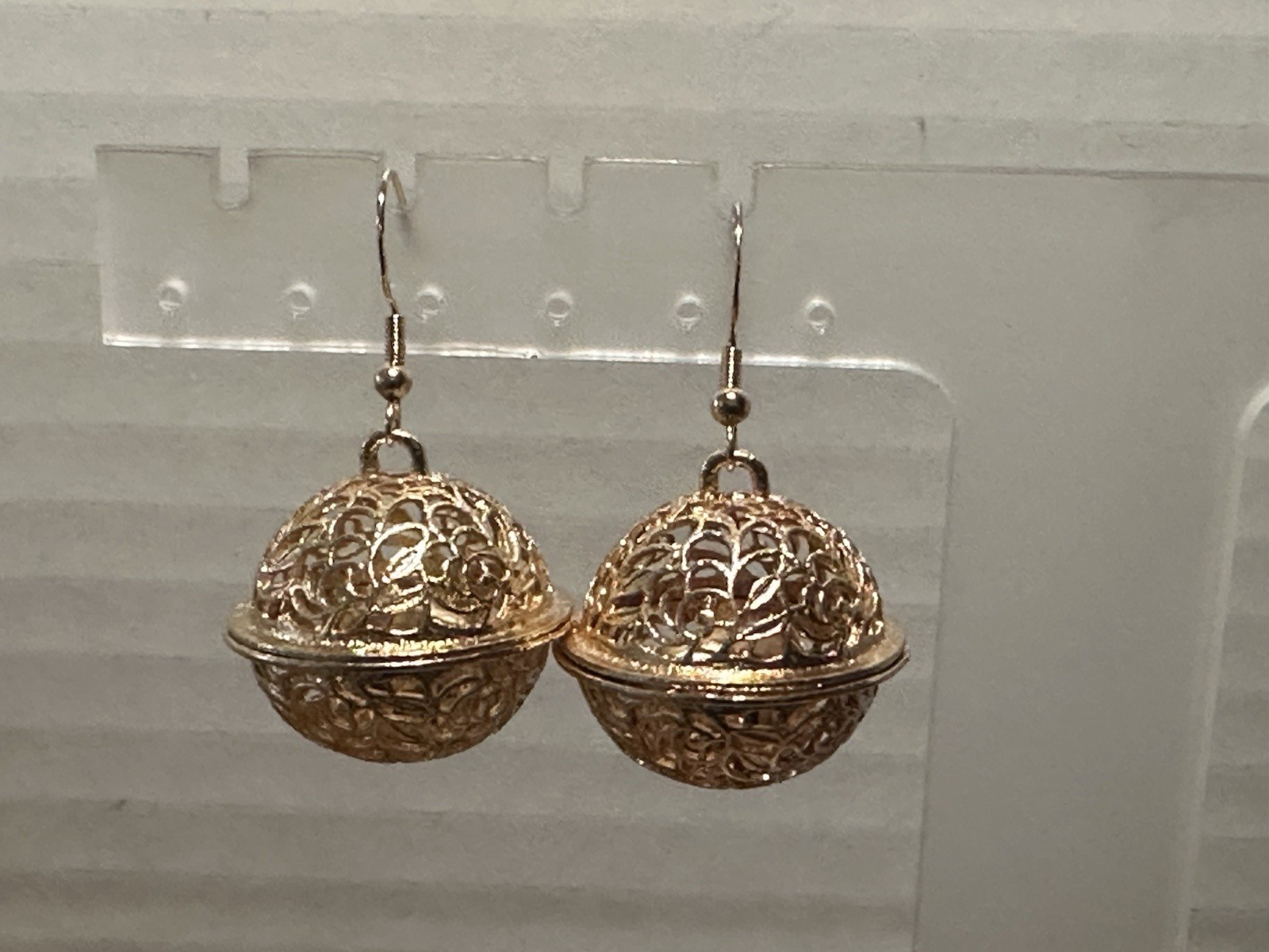 Holiday BELL Earrings Handmade, Gold Colored Hardware.