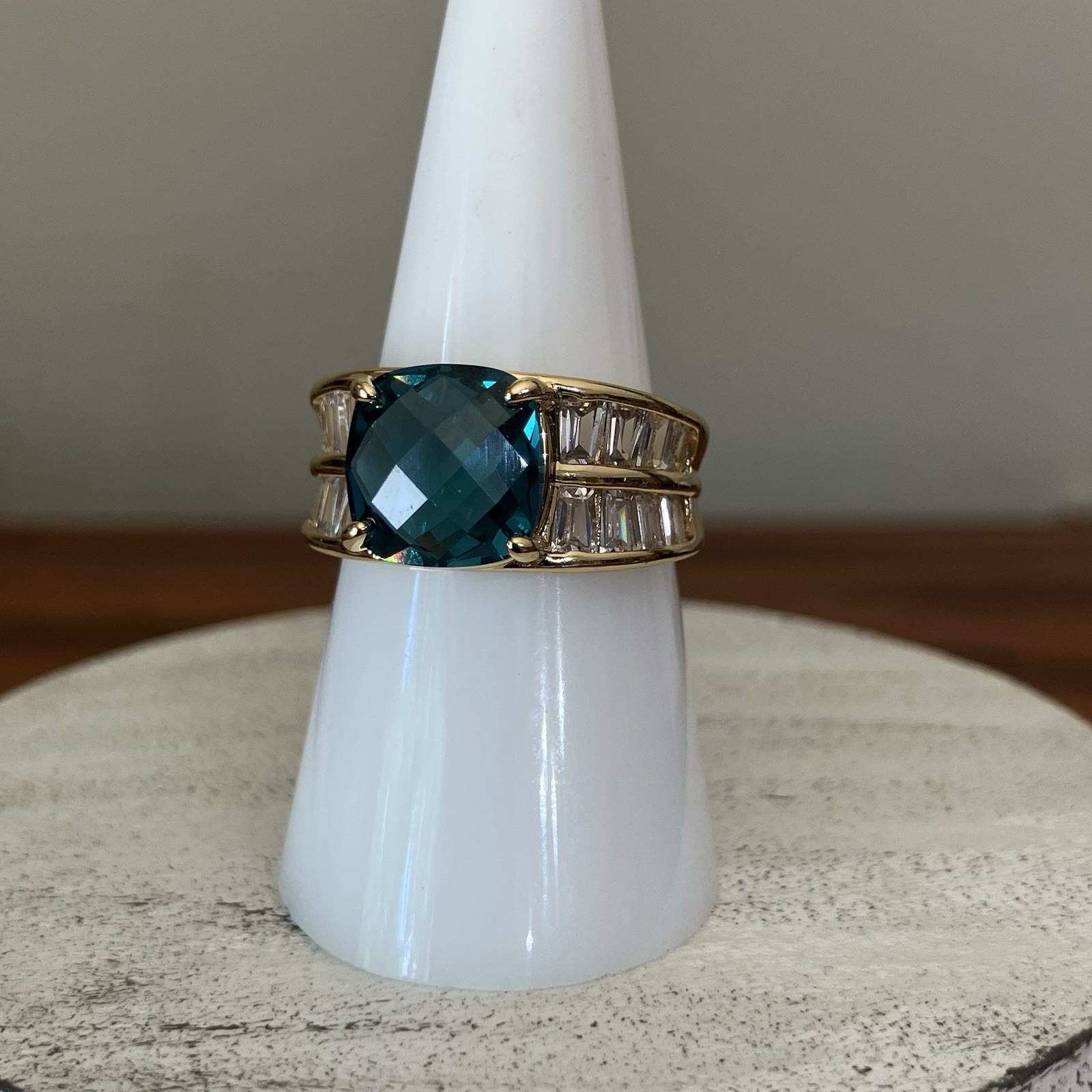 Bomb Party OG Ring “Big Boss Energy” Paraiba Tourmaline on Gold RG76996 Sz 8 NEW
