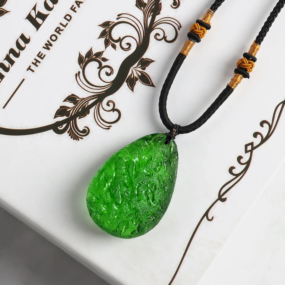Green Natural Crystal Pendant Gem Moldavite Meteorite Impact Healing Necklace US