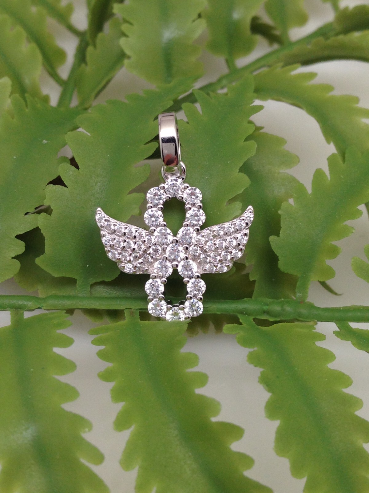 925 Sterling Silver CZ Angel Wings Infinity Pendant Women 15mm0.59″/22mm0.87″