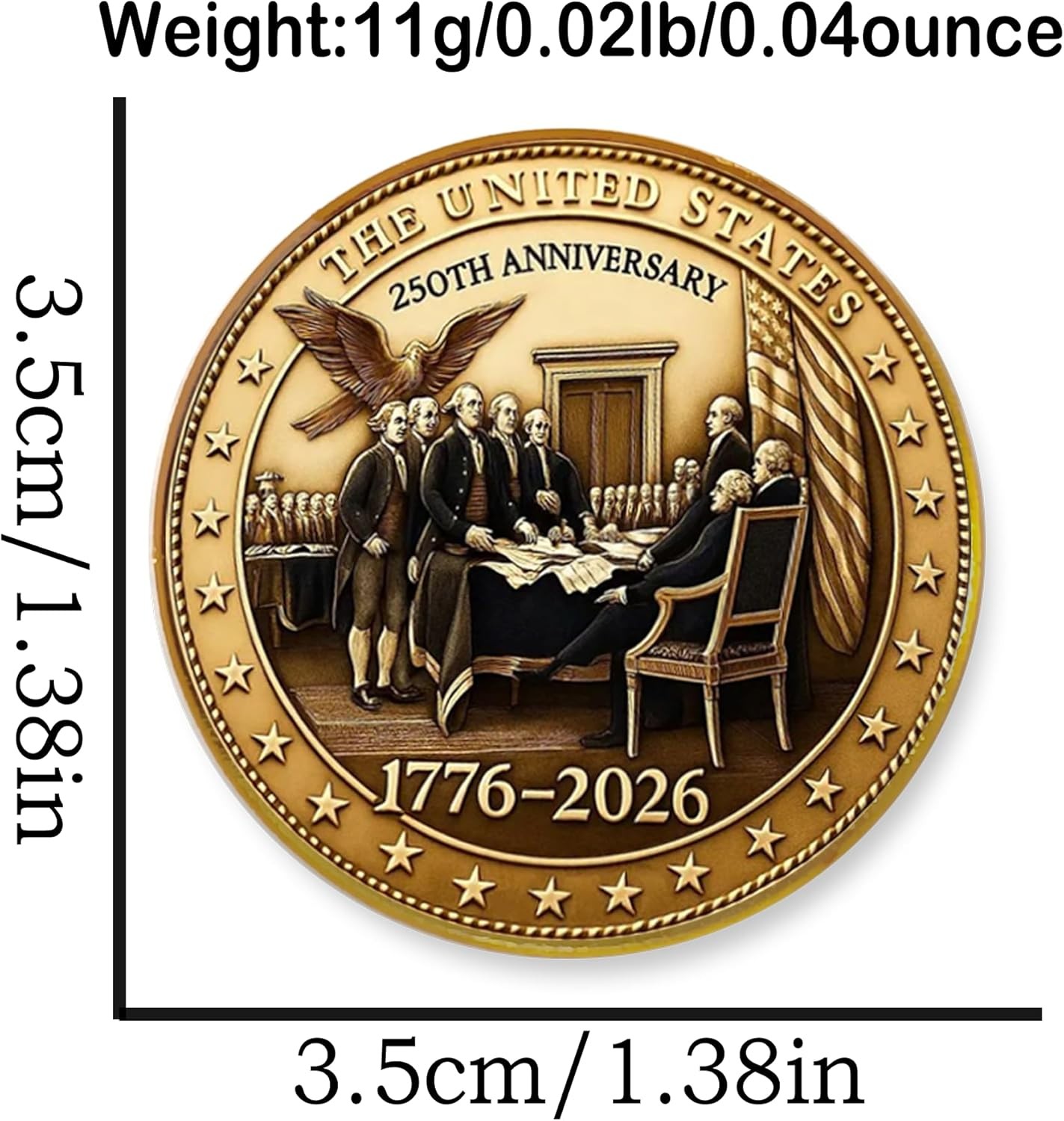 2 Pcs America 250th Birthday Enamel Pins,250 years Anniversary Metal Gold Plated
