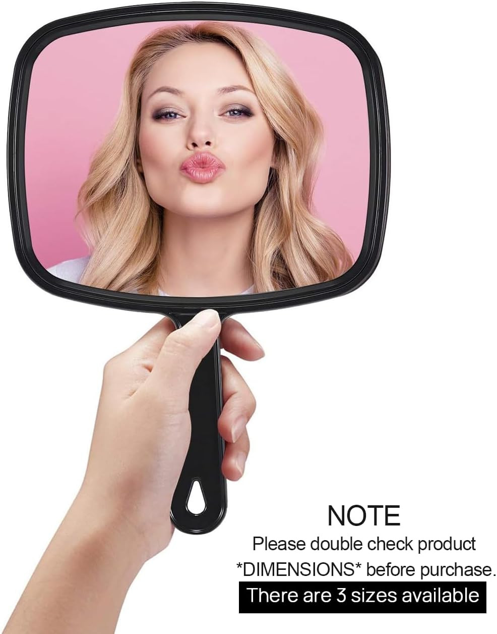 Hand Mirror,9.3″ L X 6.7″ W Salon Barber Hairdressing Handheld Mirror with Handl