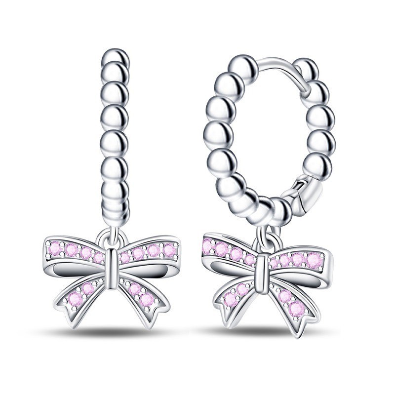 PANDACH 925 Sterling Silver Bow Dangle Earrings For Women Girls Jewelry Gifts