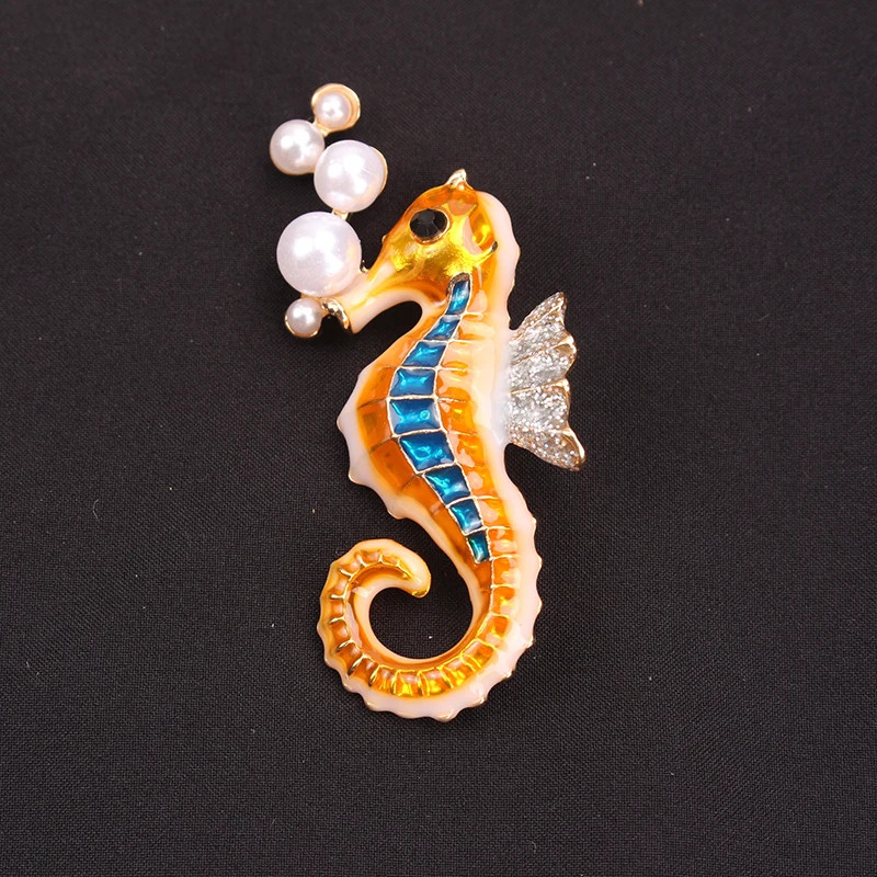 Women Men Unisex Seahorse Lover Brooch Fashion Sea Animal Pins Badge Jewelry