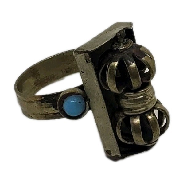 Anxiety Relief Spinner Vajra Turquoise Ring