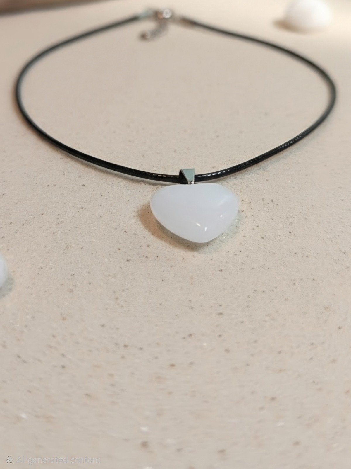 Fashion White Stone Heart Pendant 16mm with Snake Chain Necklace