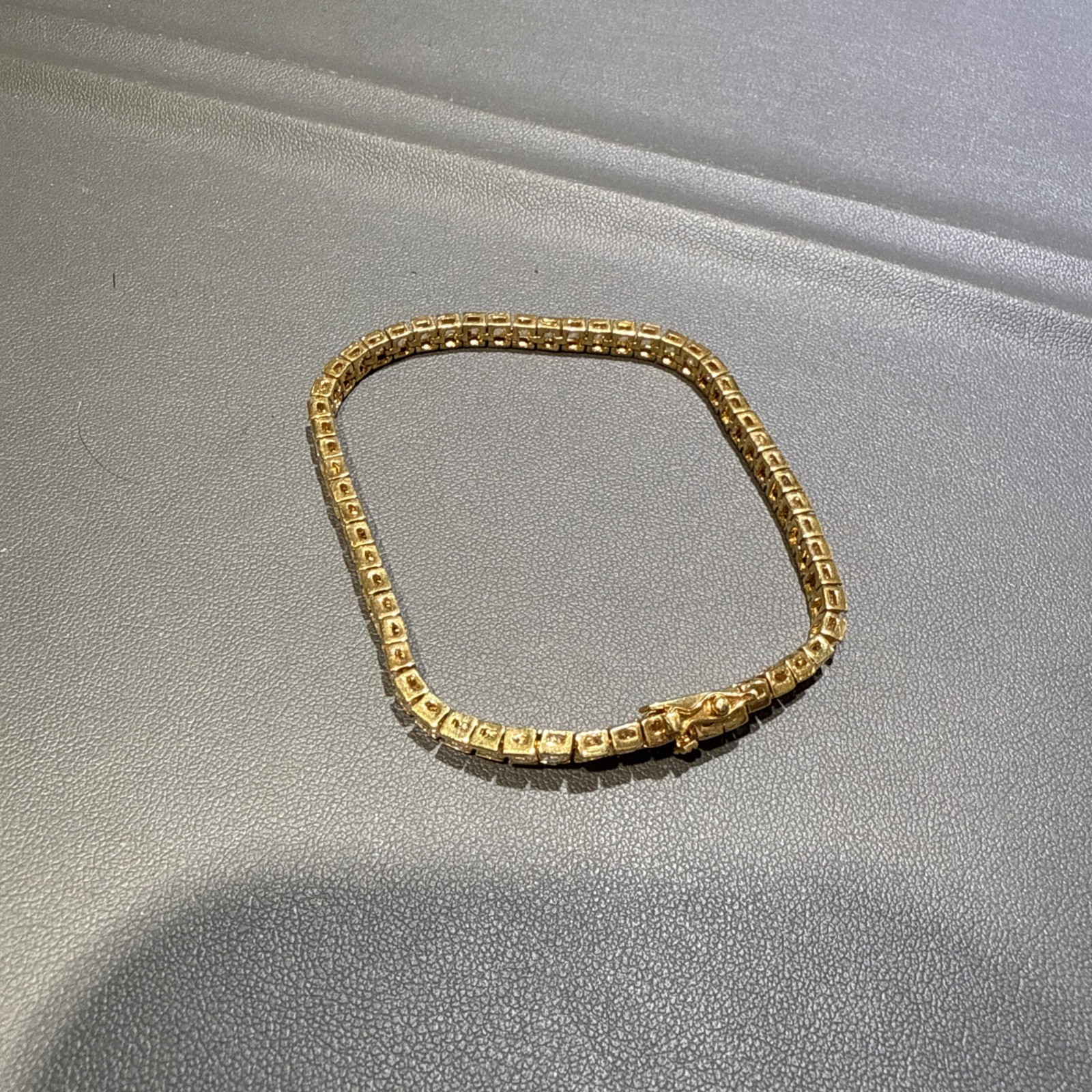 Silver CZ 8inch 4mm Gold Plated Bracelet