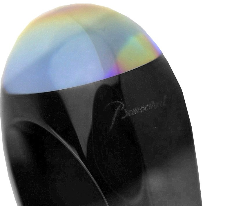 BACCARAT JEWELRY TANGO BLACK ONYX BLUE SCARABEE CRYSTAL RING SZ 49-5 US FRANCE