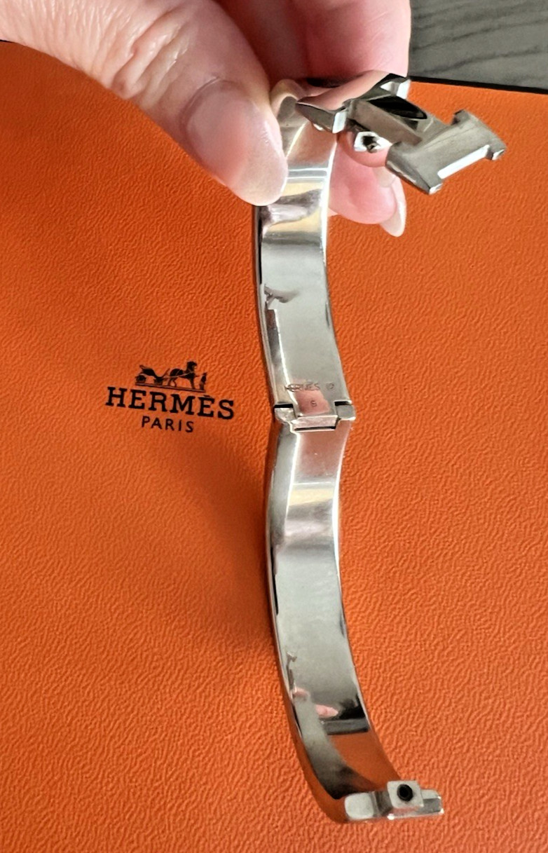 Authentic HERMÈS Clic H Bracelet PM – Black Enamel Palladium w/ Box & Pouch