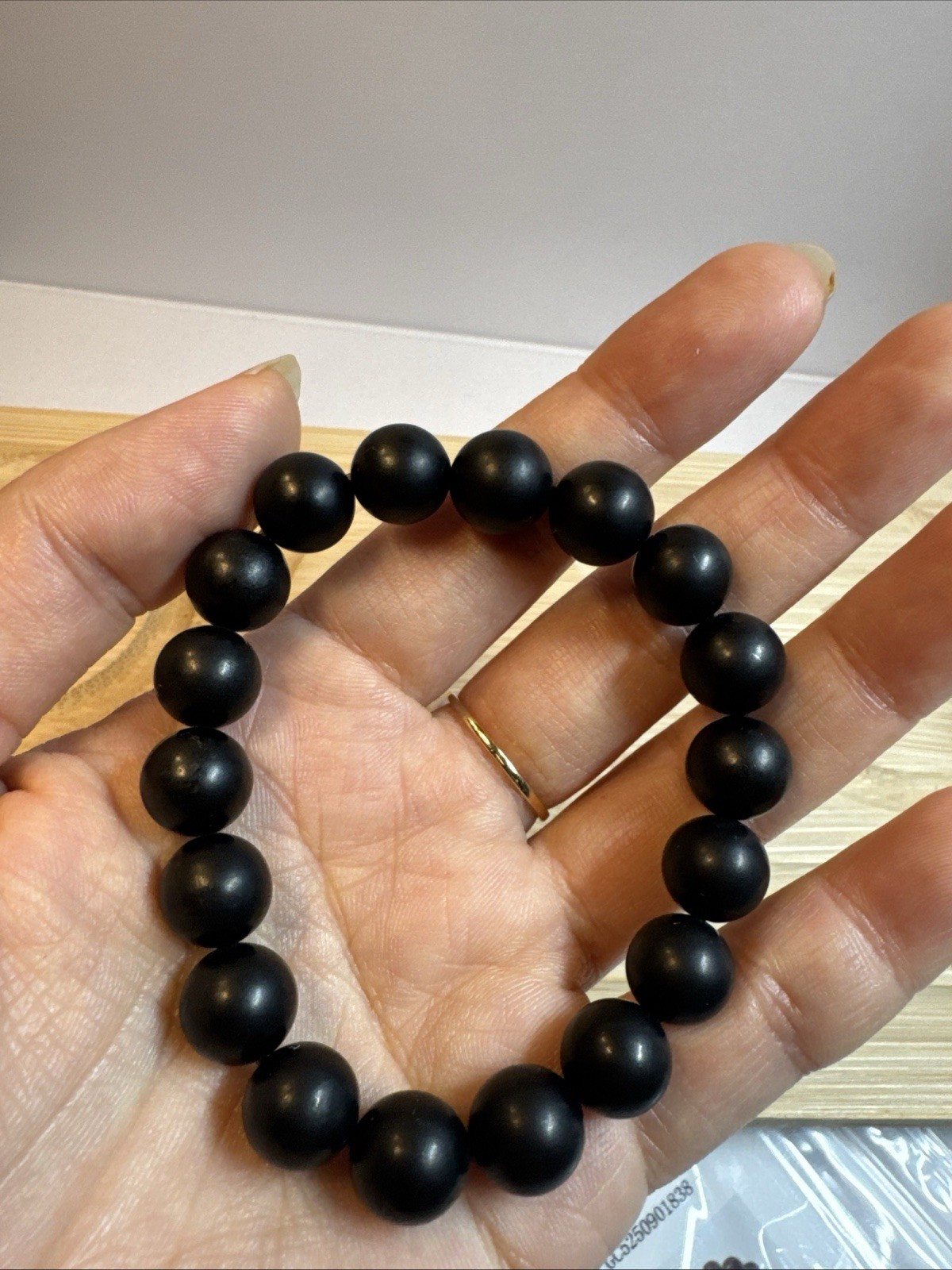 10mm Hetian black Jade Round beads Bracelet New in box free shipping