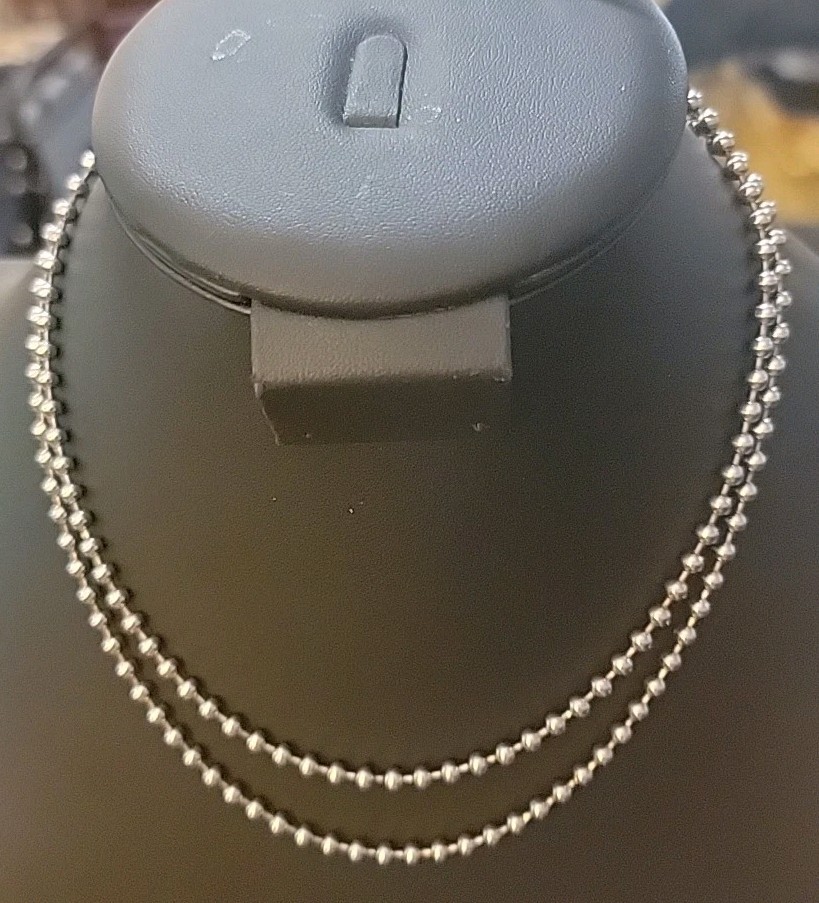 34″ Stainless Steel Ball Chain Classic Basic Silver Tone Long Simple Elegance