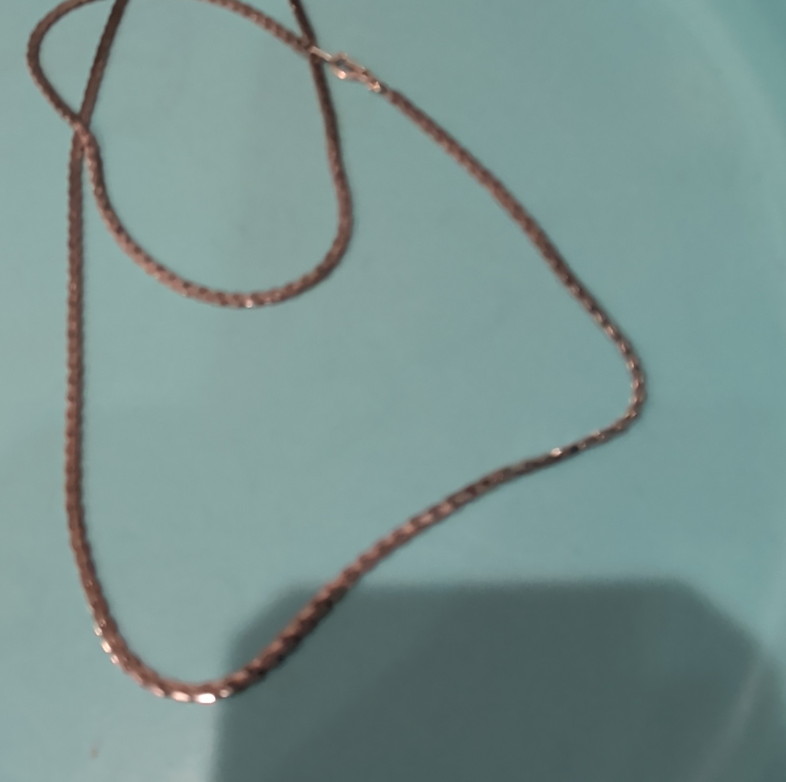 Antique Nickel Silver Wheat Chain Necklace w/ PAT 537986 Safety Clasp 1895…