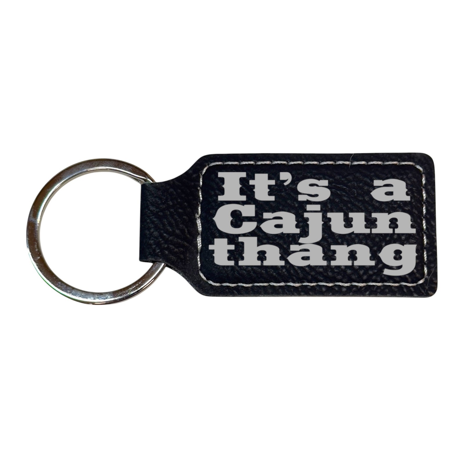 Keychain – Rectangle – Its a Cajun thang – Leather