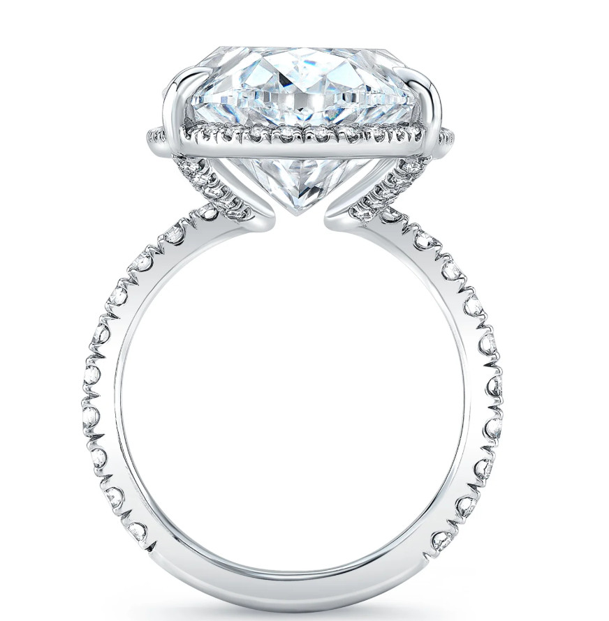 Gia certified 12.0ct Oval EVS2 Lab Grown Diamond Engagement Ring 14k White Gold