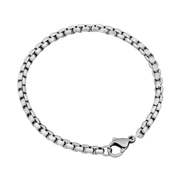 316 Stainless Steel Venetian Bracelet Lobster Silver 7″ 3.5mm Z186