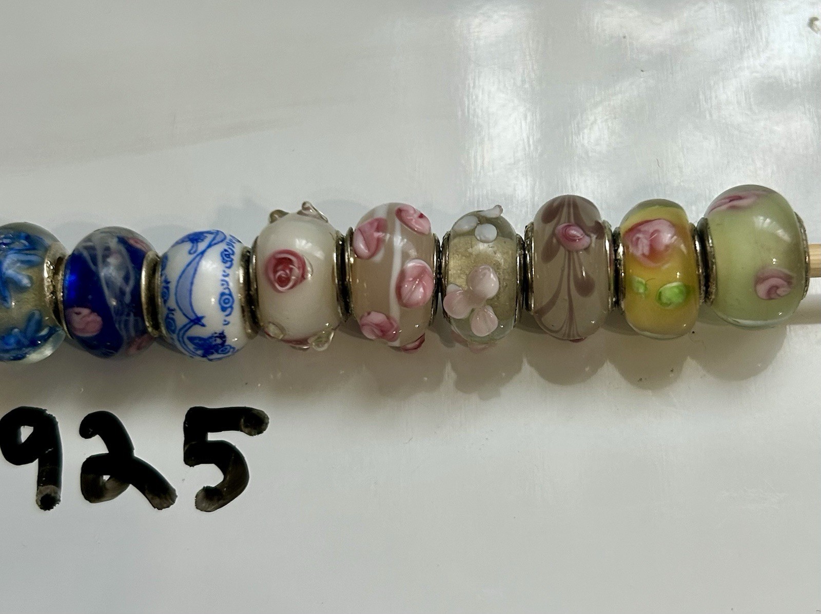 925 (13) Big Hole Murano Glass Beads Charms Unmarked (29) Italy MA (1) 2 Unknown