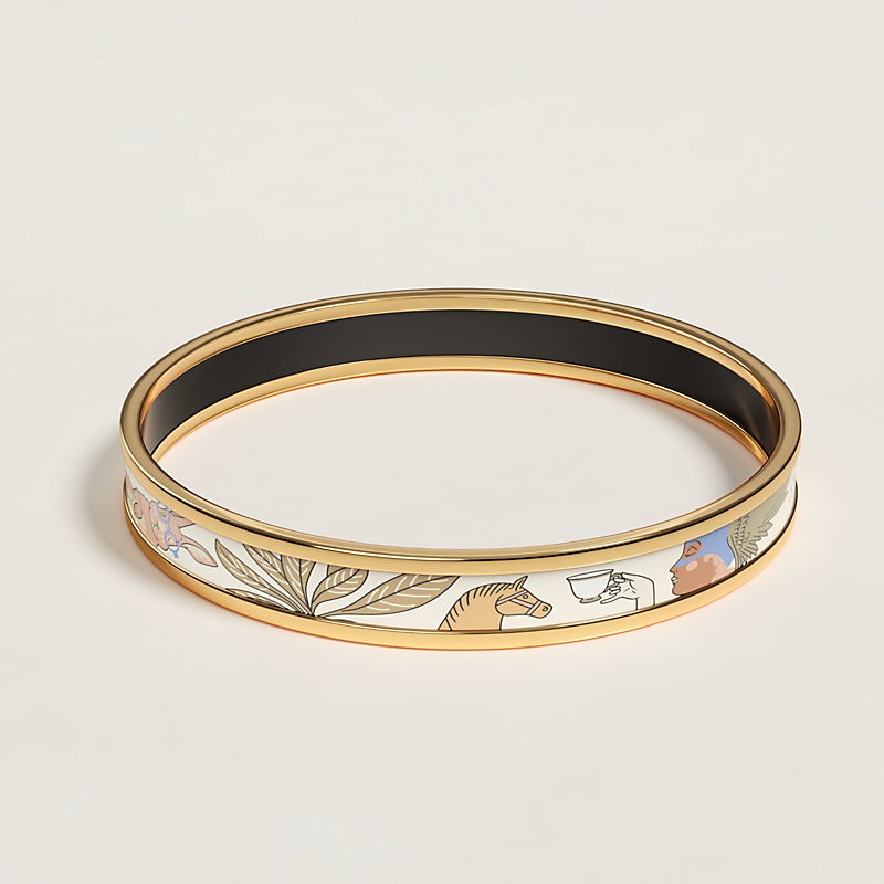 Hermes Narrow bangle in Tea for Two enamel New XS SIZE 62