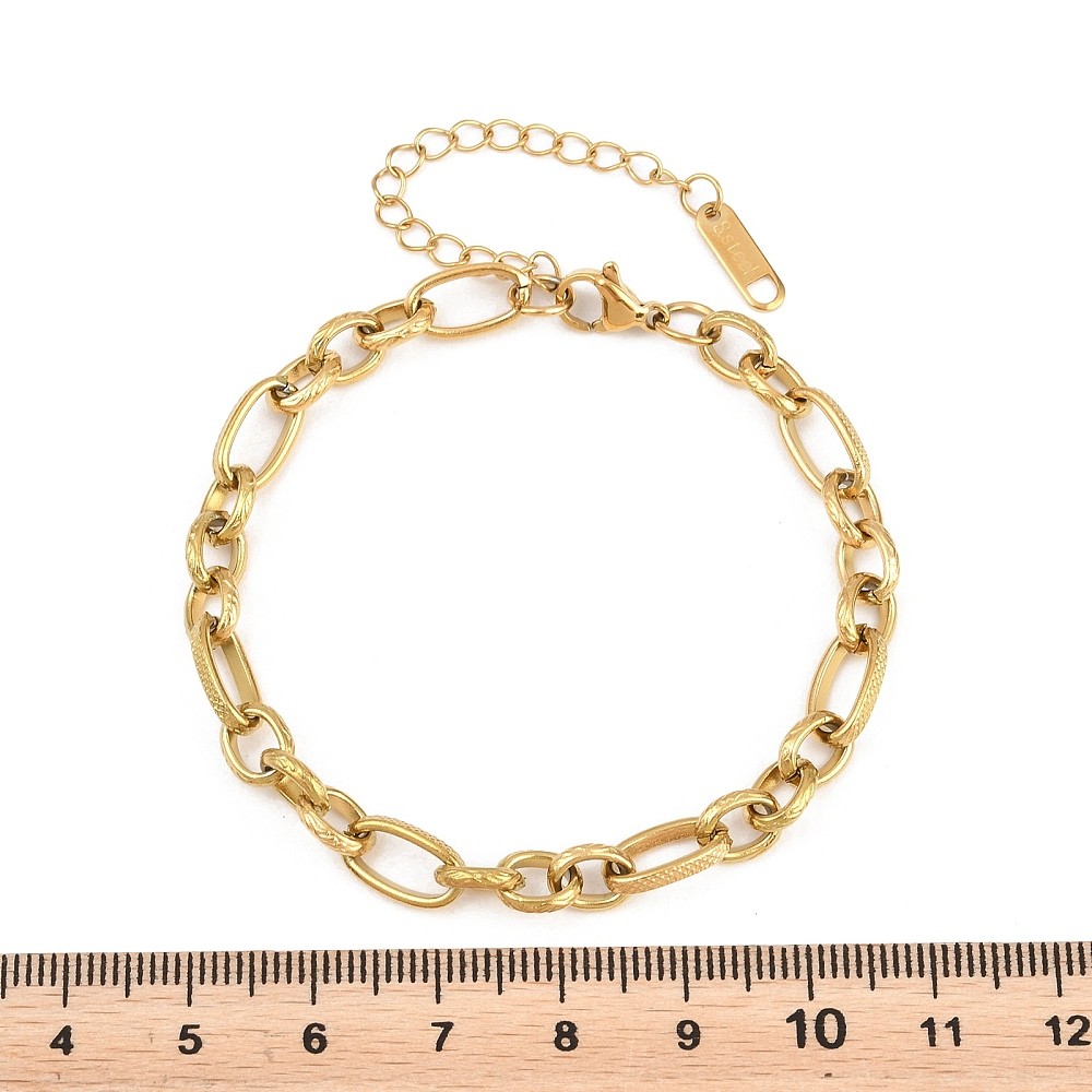 5pcs Bracelets Stainless Steel Link Chain Connector Blank Oval Golden for Women