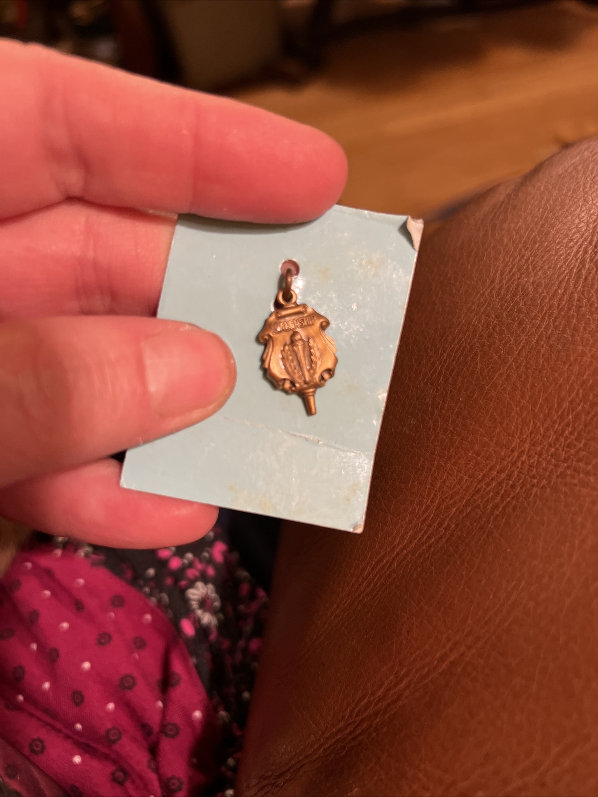 Vintage Jostens Bronze Tone Leadership Award Pendant