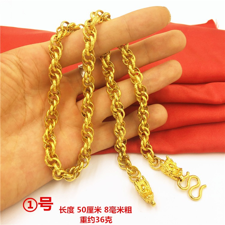 22K 23K 24K Thai Baht Yellow Gold necklace for men