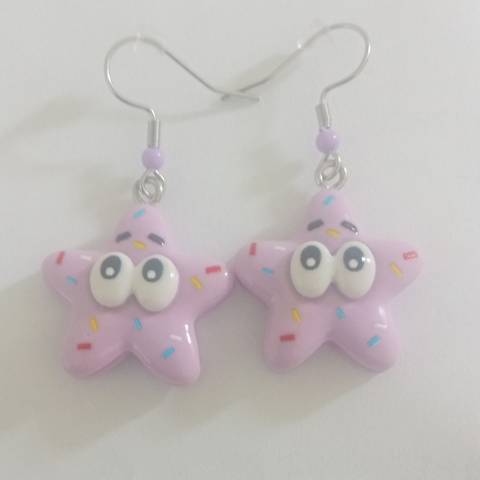 Multicolor Plastic Novelty Heart Dangle/Drop Hook Earrings Lot of 3, No Stone