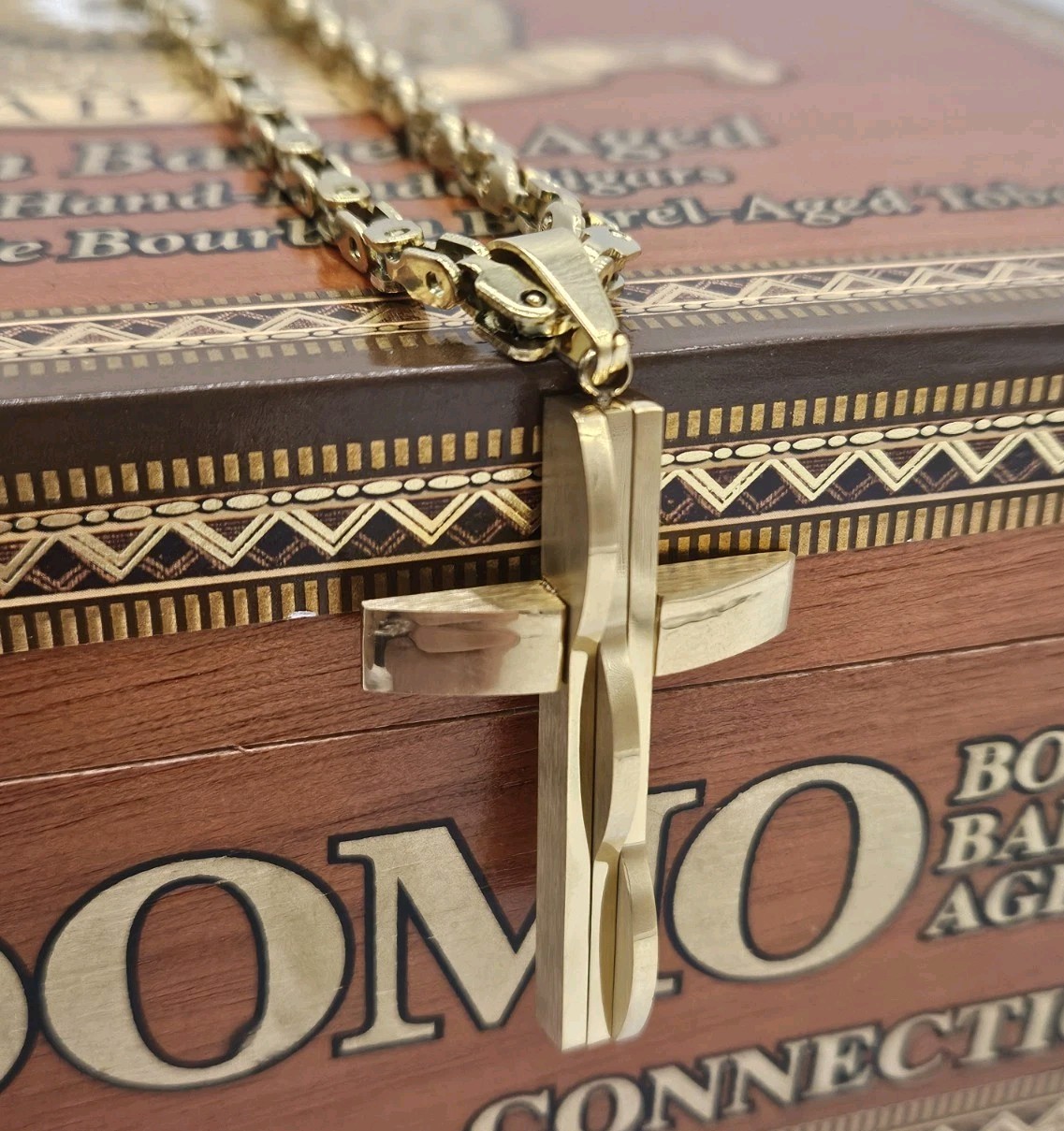 Religious Fashion Jewelry Christian Gold Color Cross Pendant Necklace 103