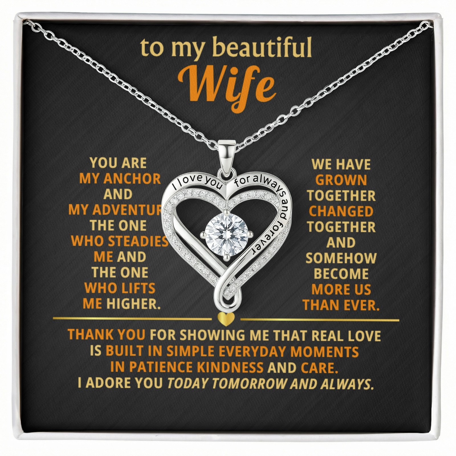 To My Wife Love You Always Necklace Romantic Anniversary Birthday Gift For Her🎁