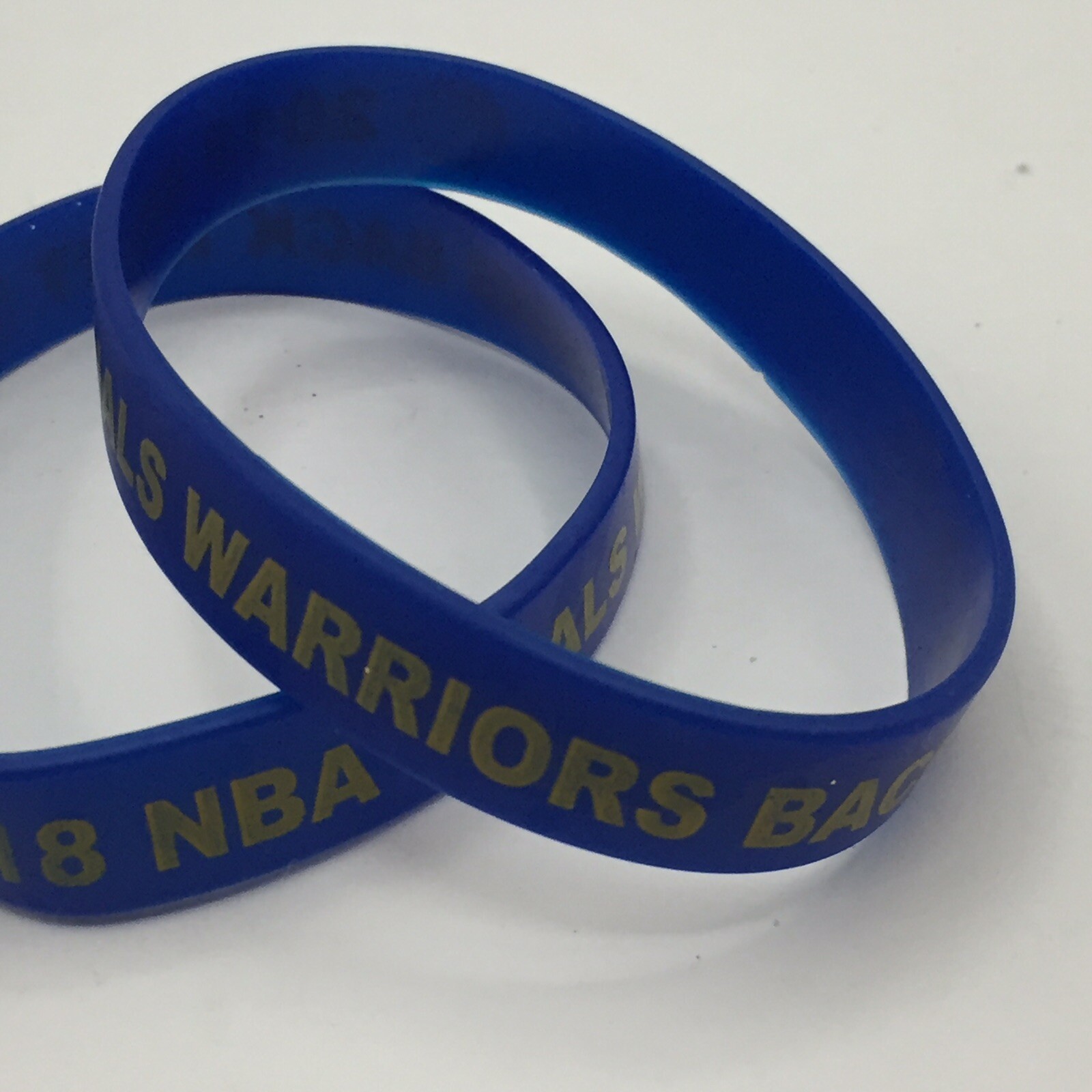 2018 NBA Finals Warriors Silicone Blue / Gold Wristbands