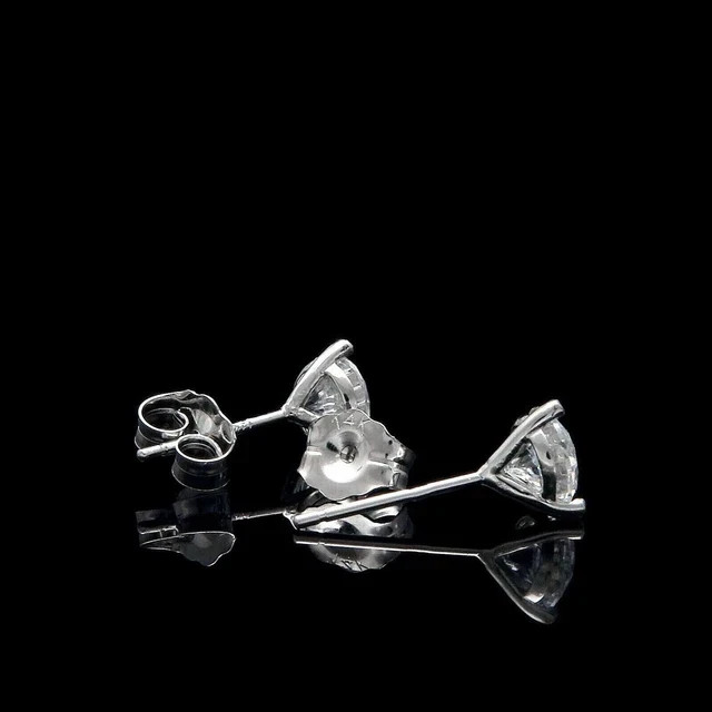 2 Ct Round Cut Simulated Diamond Women’s Stud Earrings 14K White Gold Plated