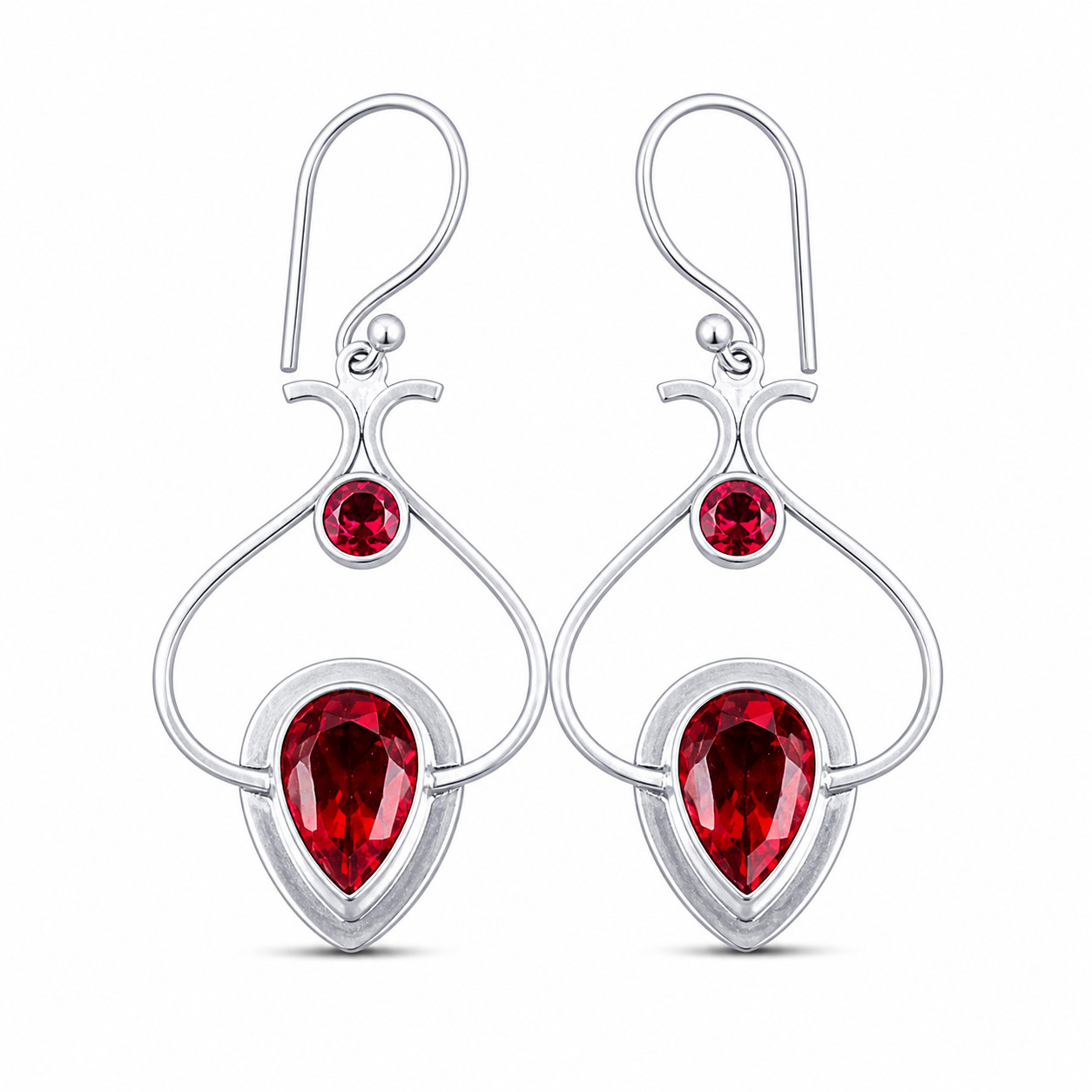 Pink Rubellite Gemstone Jewelry 925 Silver Handmade Earrings 2.2″ For Girlfriend