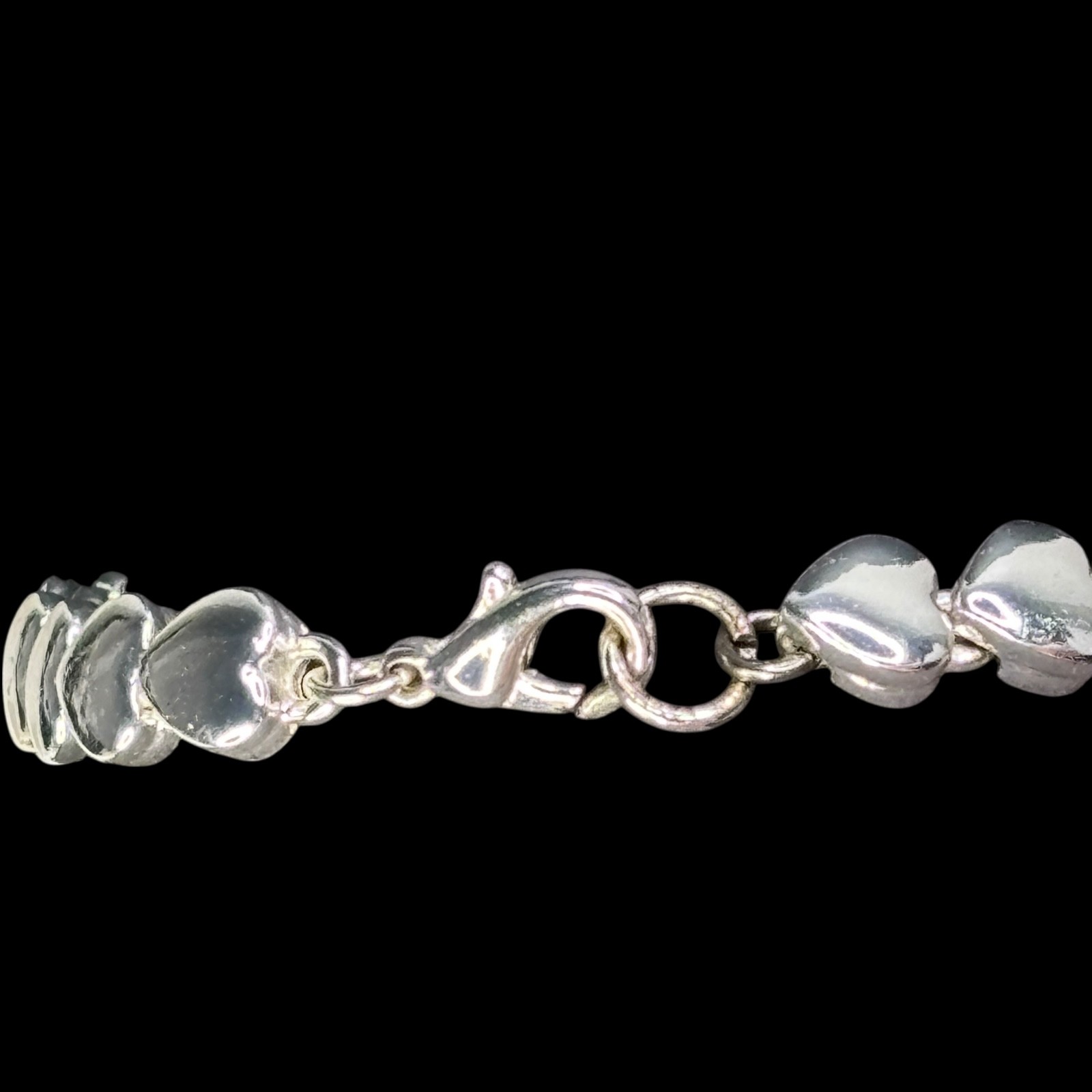 Roman Jewelry Heart Parure Necklace Bracelet Earrings Set Silver Tone c.1990s