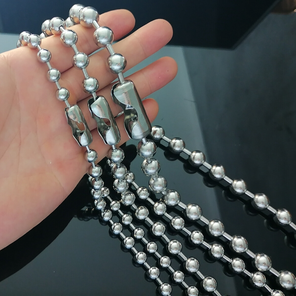 Punk Ball Chain Necklace, 316L Stainless Steel, 2000’s, Y2K, Grunge Jewelry, Pun