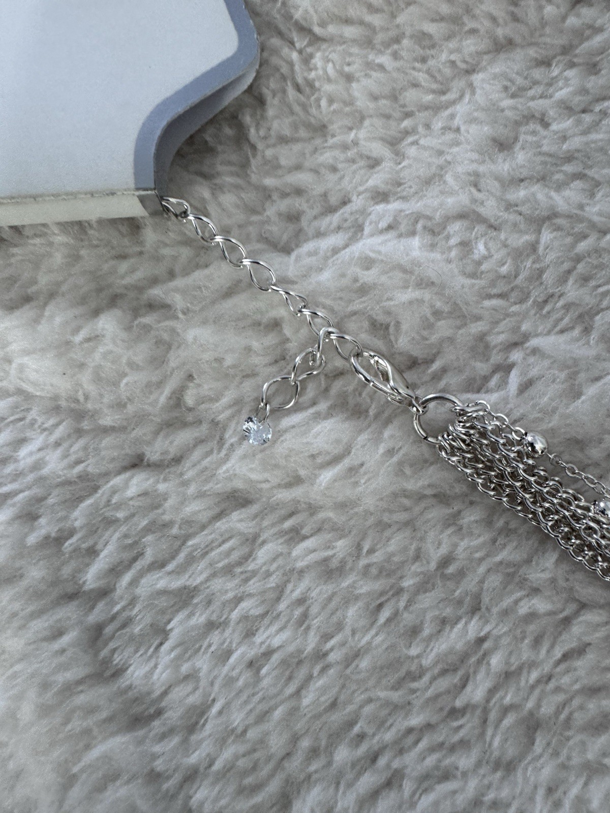Silver multi row 6 strand necklace New Silver Tone Beautiful Any Ocasión